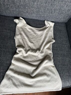 TSE Sleeveless cashmere & silk open back top in Beige